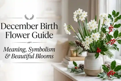 December birth flowers featuring holly and narcissus blooms