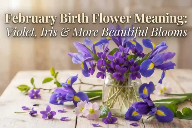 February birth flowers featuring violet and iris blooms