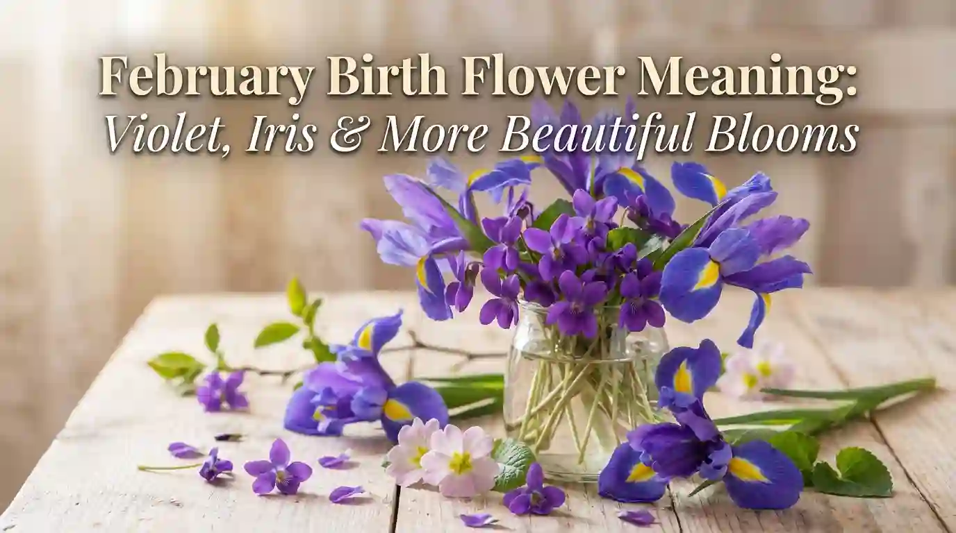 February birth flowers featuring violet and iris blooms