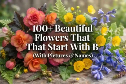 Collection of beautiful flowers that start with B blooming in a colorful garden