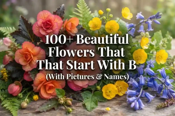 Collection of beautiful flowers that start with B blooming in a colorful garden