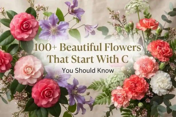 Collection of beautiful flowers that start with C blooming in a colorful garden