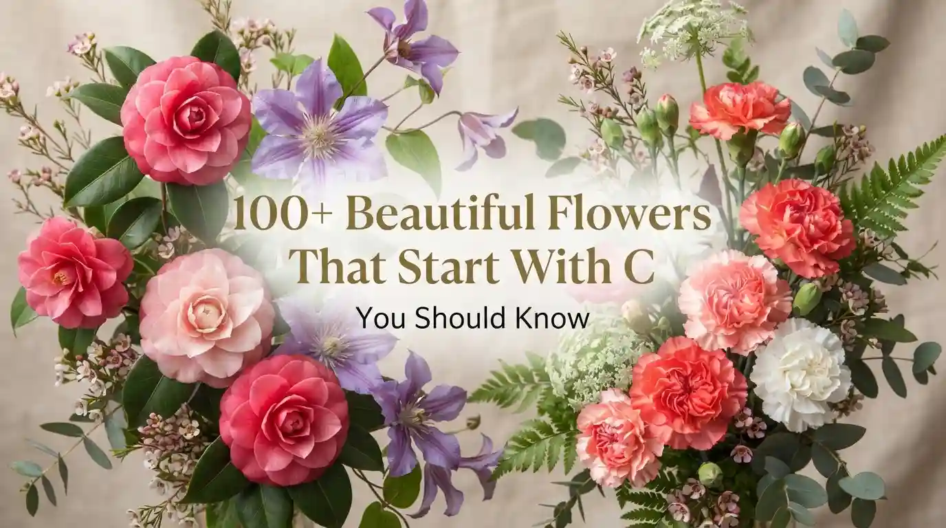 Collection of beautiful flowers that start with C blooming in a colorful garden