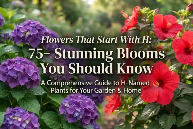 Collection of stunning flowers that start with H blooming in a colorful garden