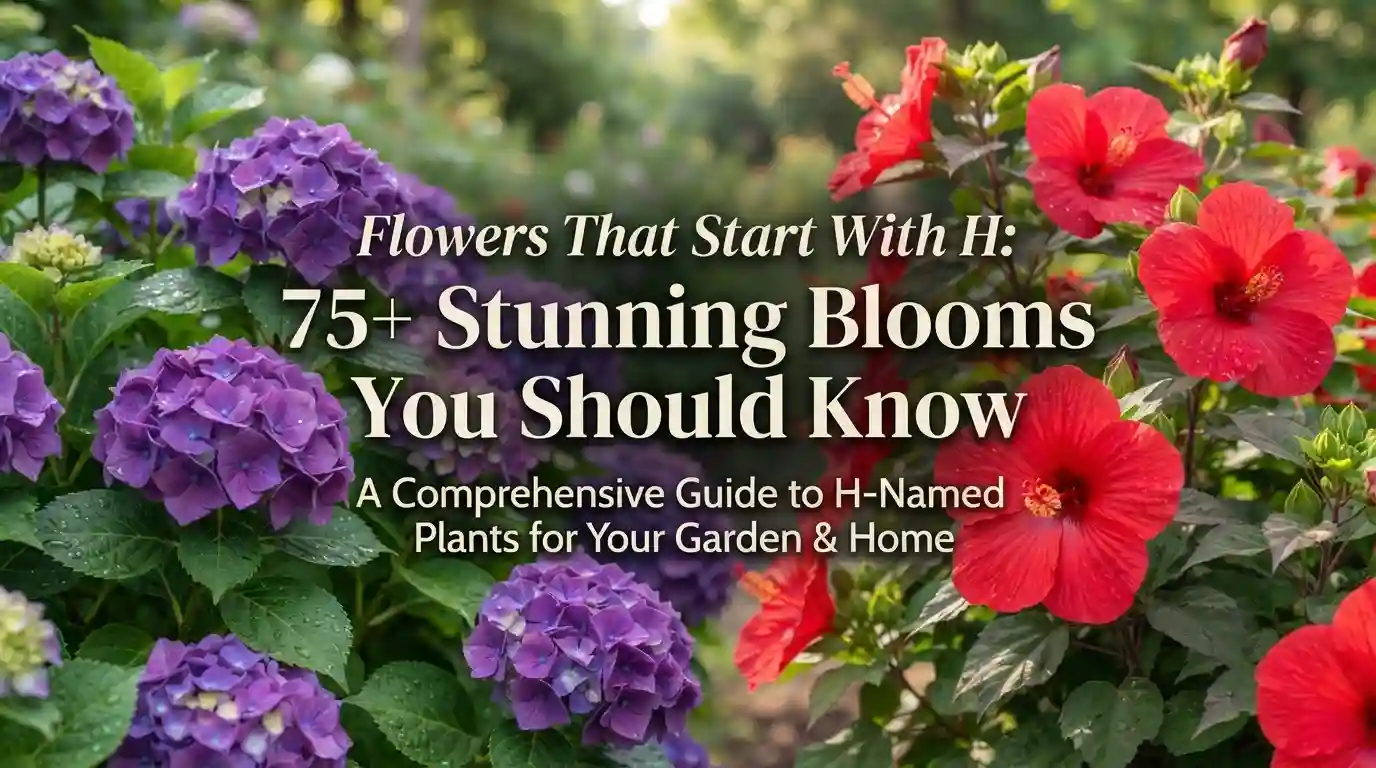 Collection of stunning flowers that start with H blooming in a colorful garden