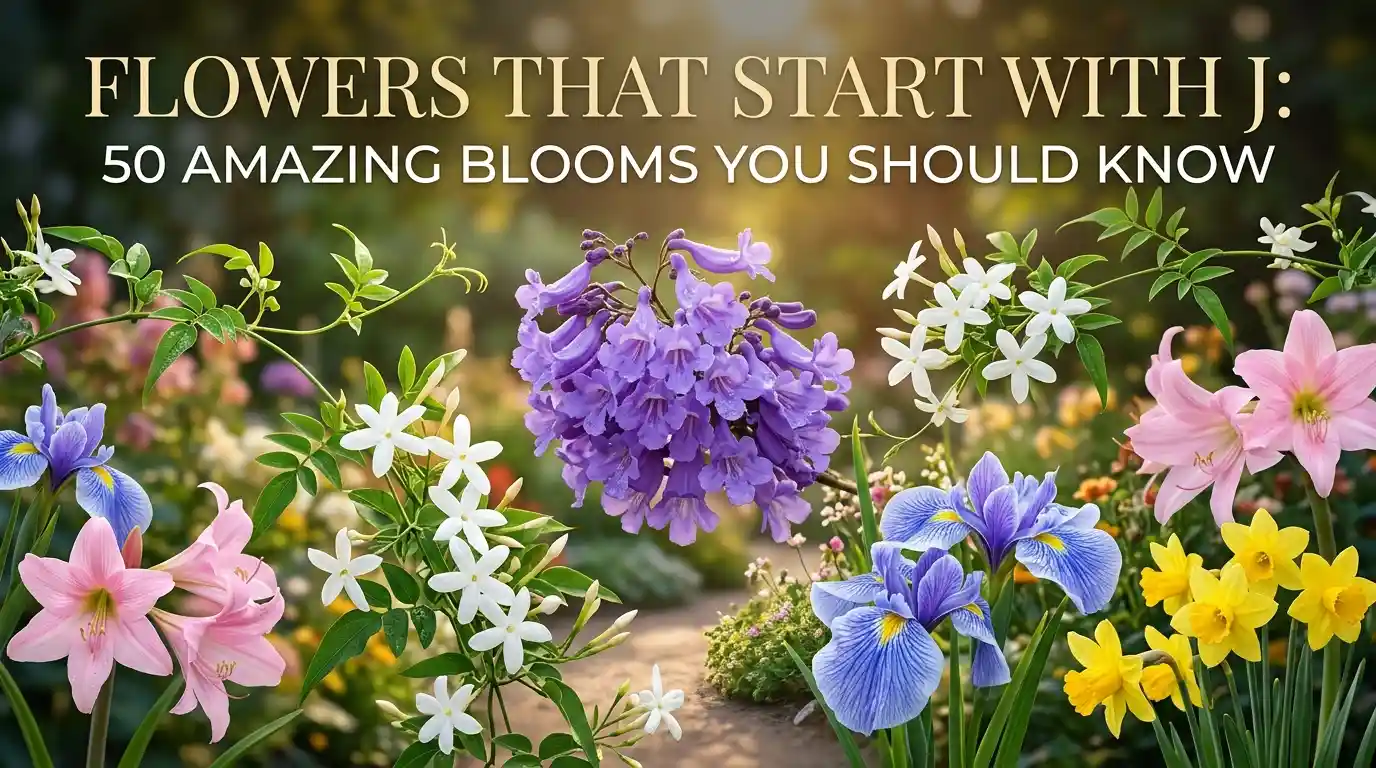 Colorful flowers that start with J displayed in a beautiful garden collection