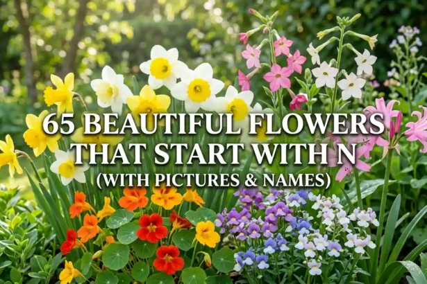 Collection of beautiful flowers that start with the letter N with names and pictures.