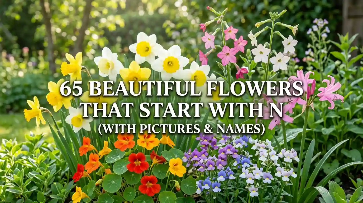 Collection of beautiful flowers that start with the letter N with names and pictures.