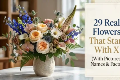 Collection of real flowers that start with X with colorful blooms and unique shapes