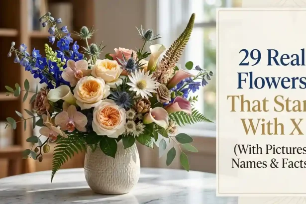 Collection of real flowers that start with X with colorful blooms and unique shapes