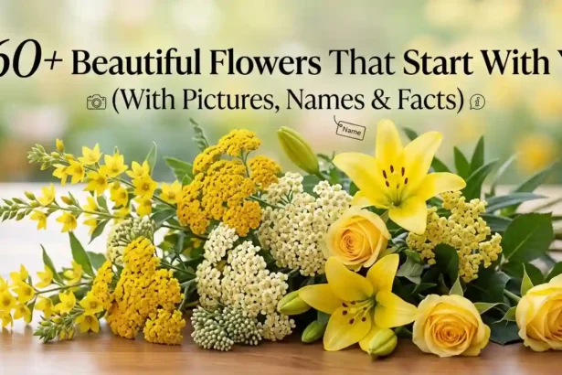 Collection of beautiful flowers that start with Y blooming in a colorful garden