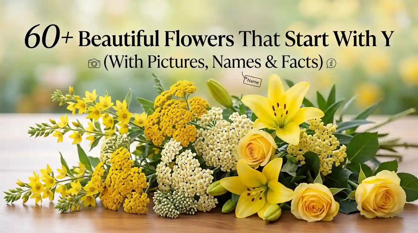Collection of beautiful flowers that start with Y blooming in a colorful garden