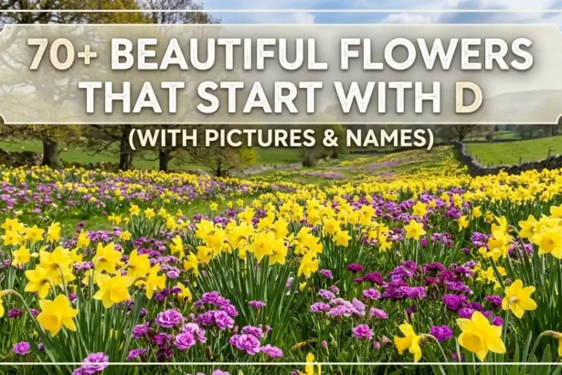 Collection of beautiful flowers that start with D blooming in a colorful garden