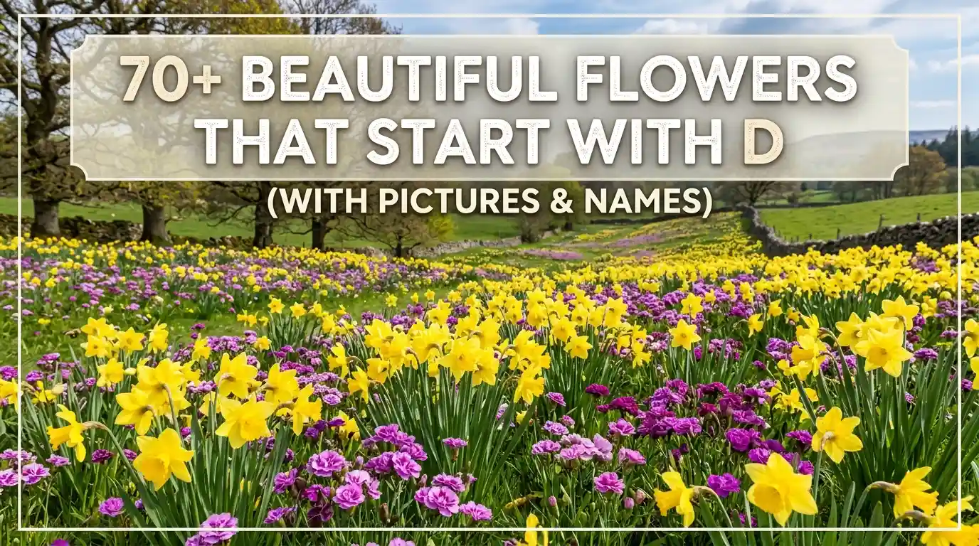 Collection of beautiful flowers that start with D blooming in a colorful garden