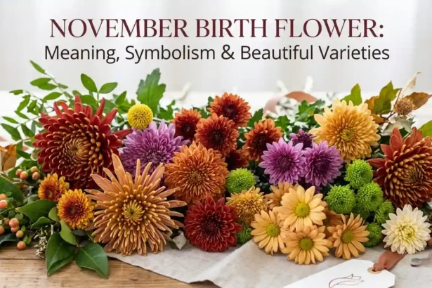 November birth flowers featuring beautiful chrysanthemum blooms