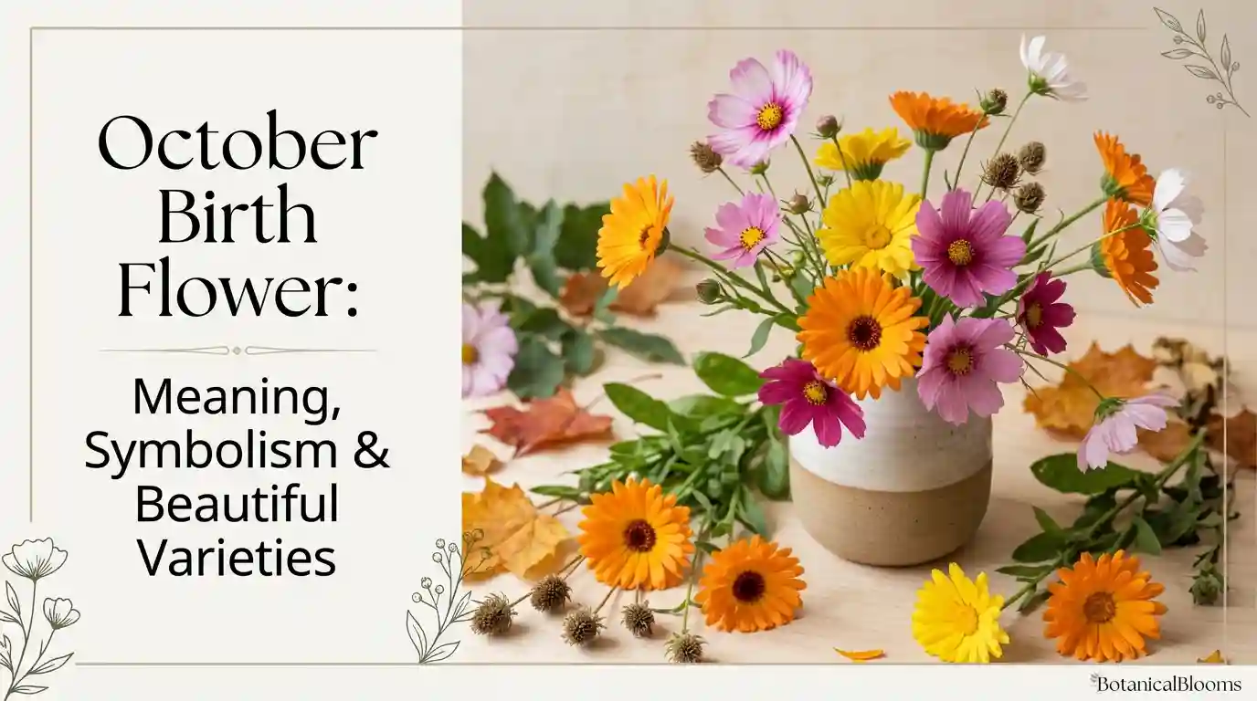 October birth flowers featuring colorful marigold and cosmos blooms