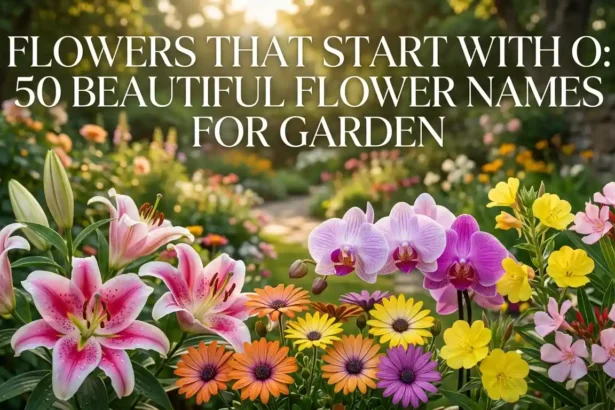 Beautiful flowers that start with O growing in a colorful garden