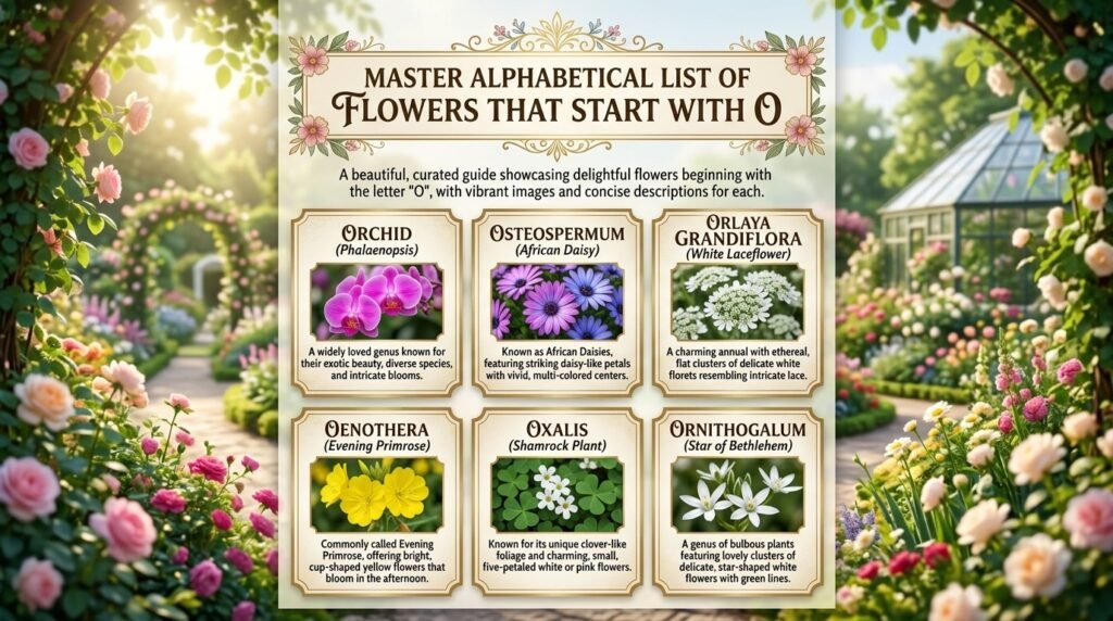 Master Alphabetical List of Flowers That Start With O