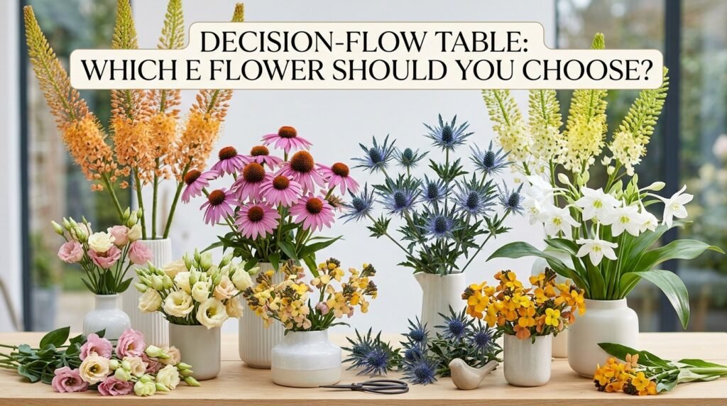 DECISION-FLOW TABLE: WHICH E FLOWER SHOULD YOU CHOOSE?