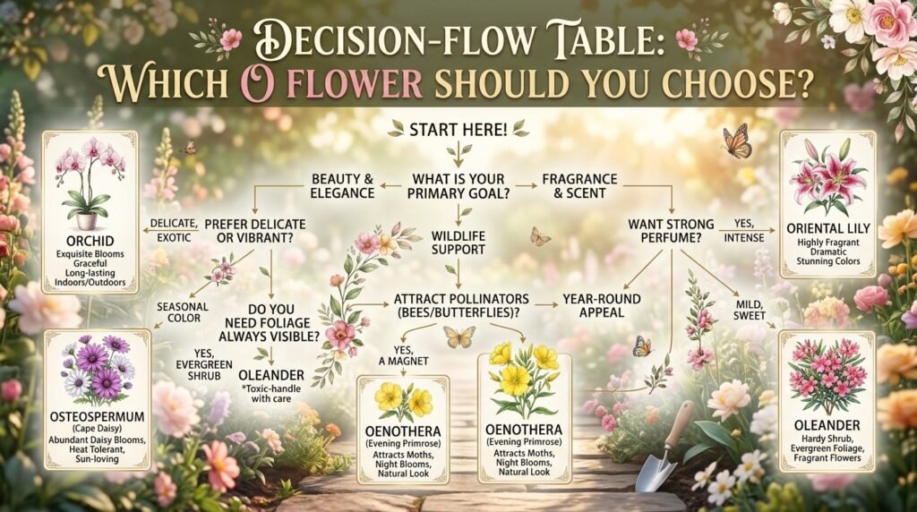 Decision-Flow Table: Which O Flower Should You Choose?