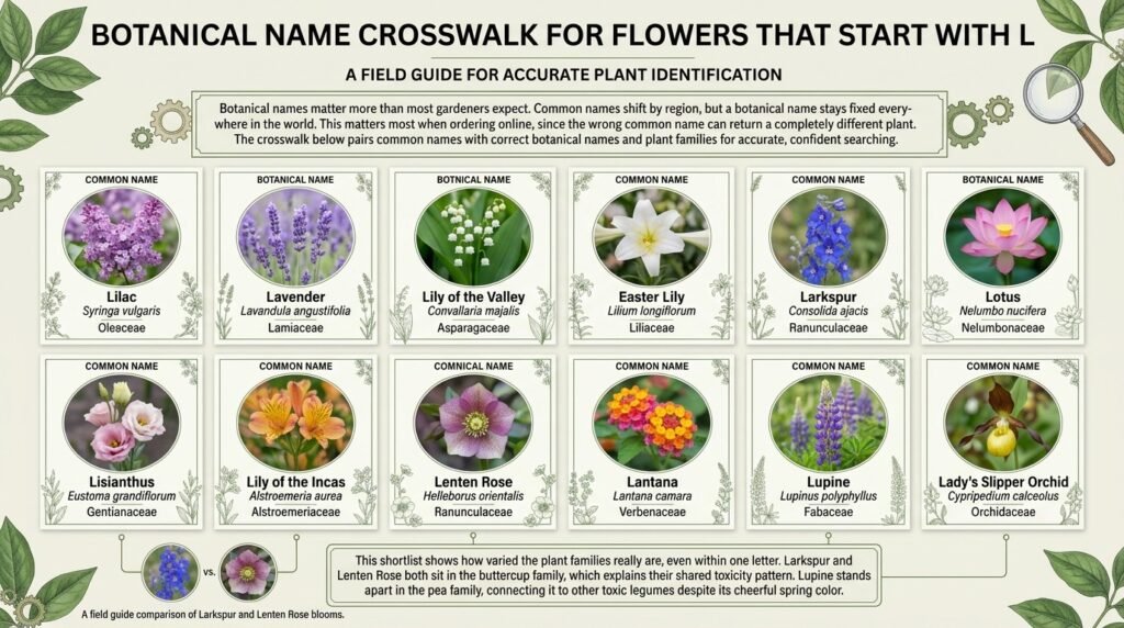 Botanical Name Crosswalk for Flowers That Start With L