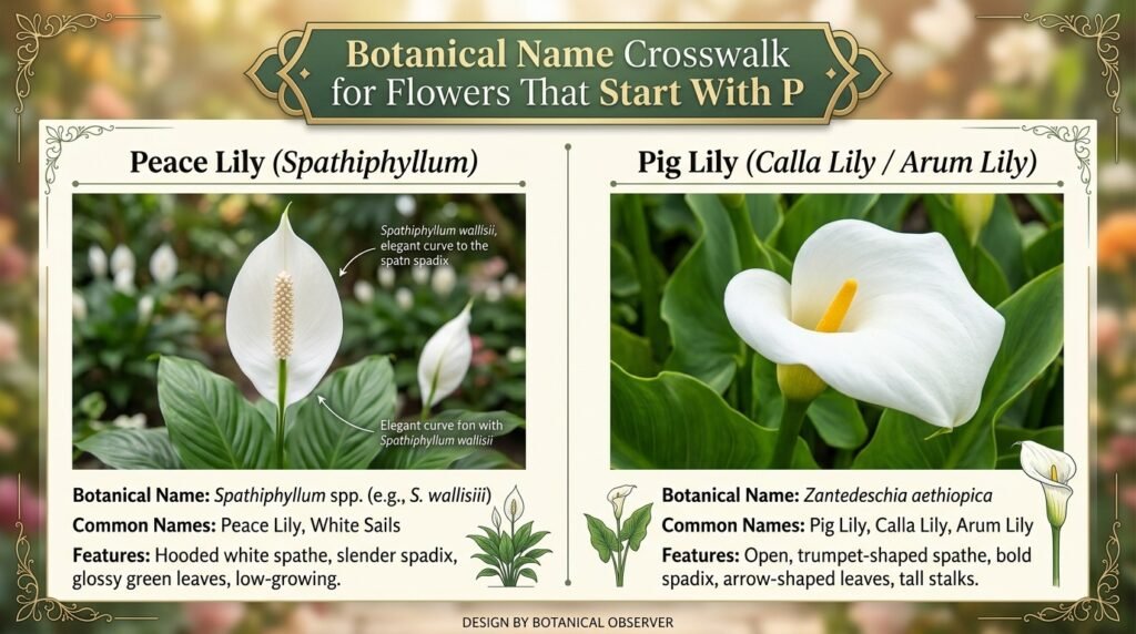 Botanical Name Crosswalk for Flowers That Start With P