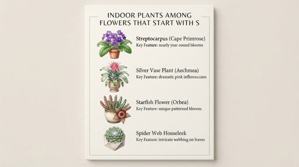 Indoor Plants Among Flowers That Start With S