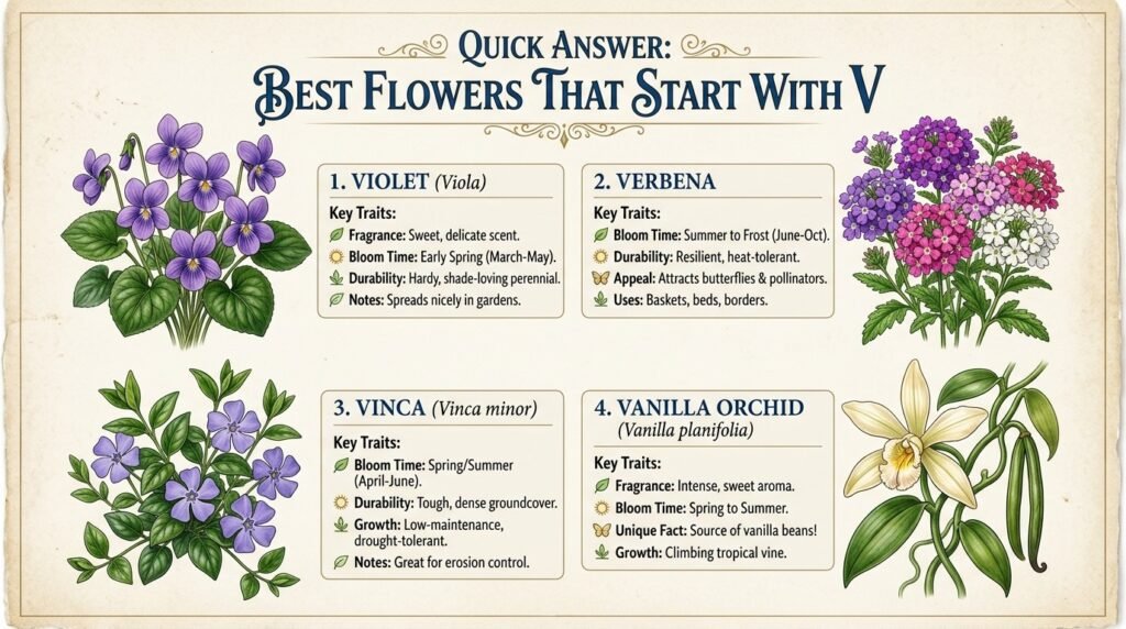 Quick Answer: Best Flowers That Start With V