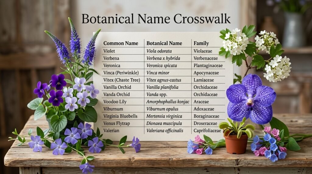 Botanical Name Crosswalk