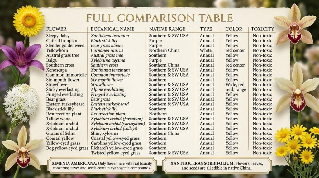 Full Comparison Table