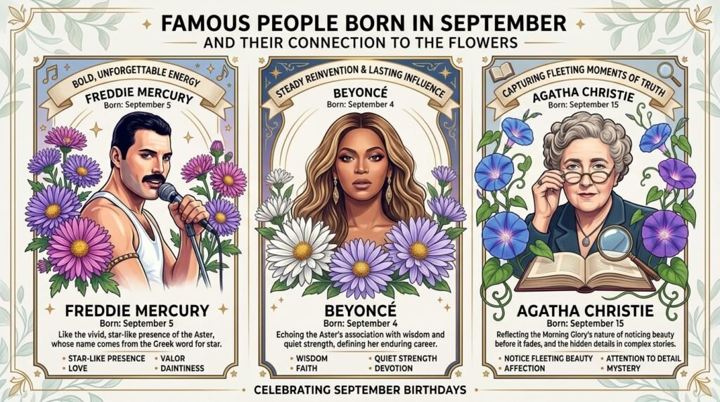 Famous People Born in September and Their Connection to the Flowers
