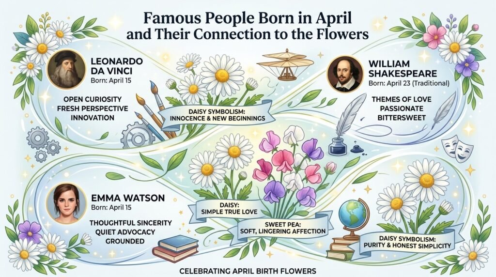 Famous People Born in April and Their Connection to the Flowers