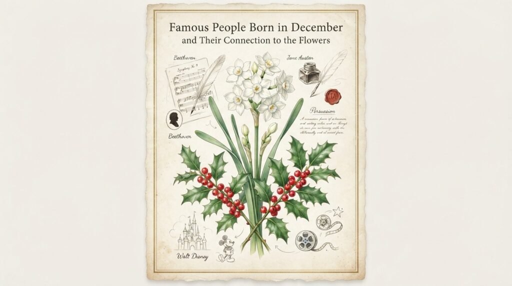 Famous People Born in December and Their Connection to the Flowers
