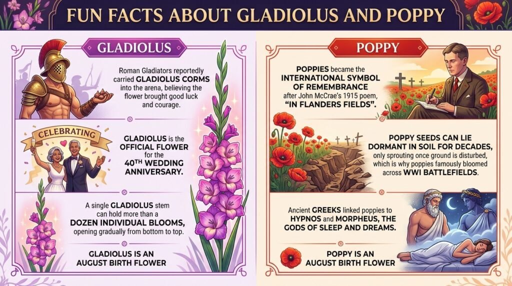 Fun Facts About Gladiolus and Poppy