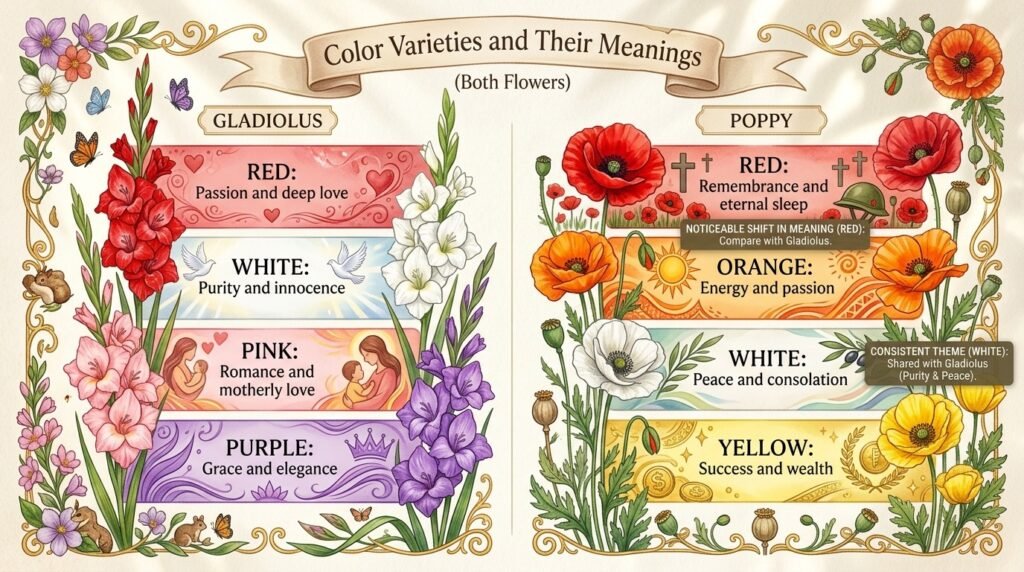 Color Varieties and Their Meanings (Both Flowers)