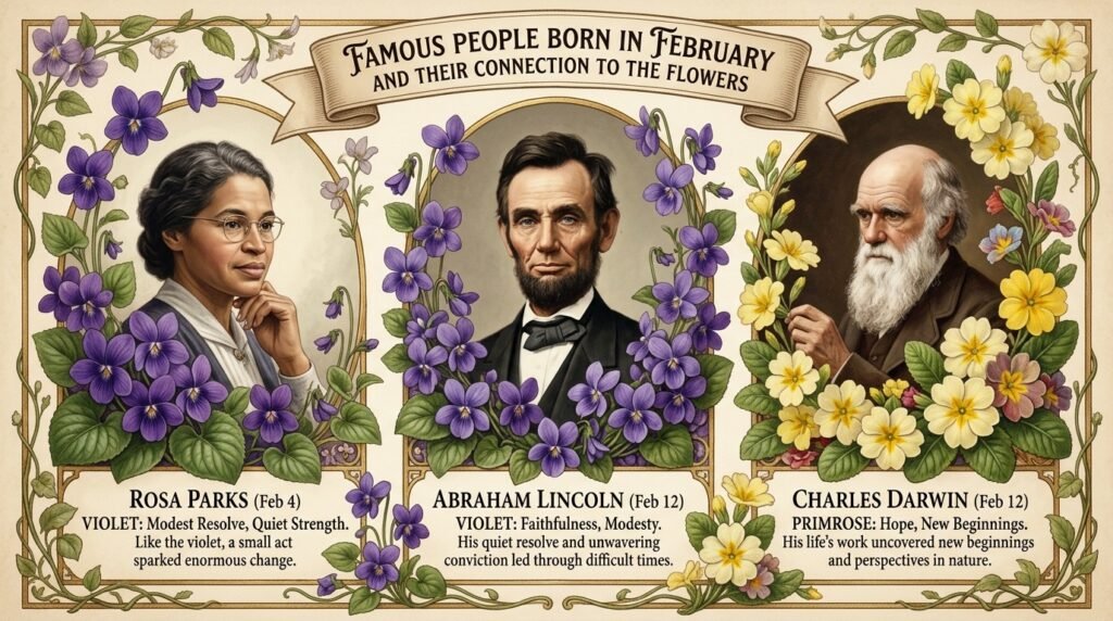 Famous People Born in February and Their Connection to the Flowers