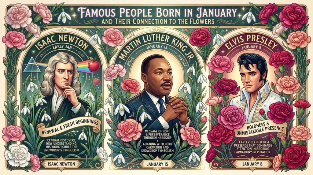 Famous People Born in January and Their Connection to the Flowers