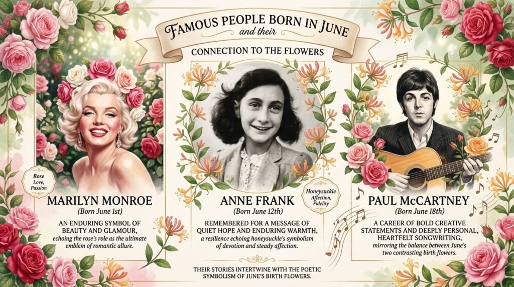 Famous People Born in June and Their Connection to the Flowers