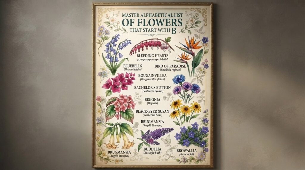 Master Alphabetical List of Flowers That Start With B