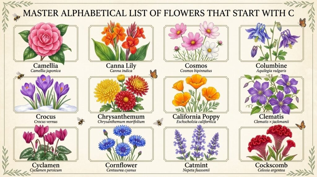 Master Alphabetical List of Flowers That Start With C