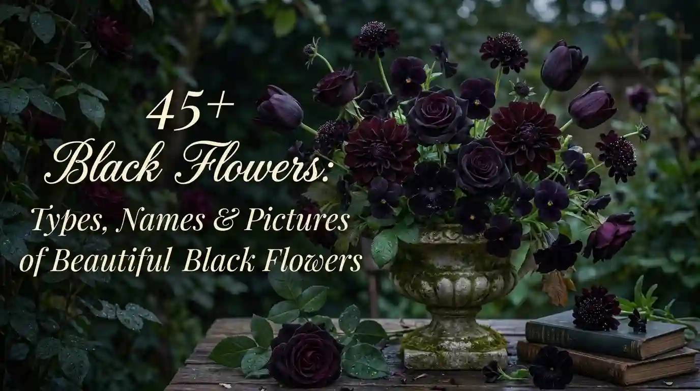 45+ beautiful black flowers with names, types, and pictures
